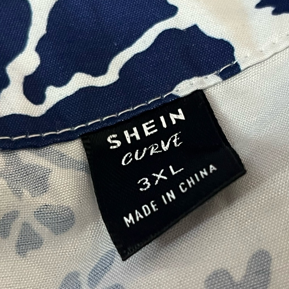 NWOT 3X Shein Curve Floral Shirt Dress - Picture 6 of 7